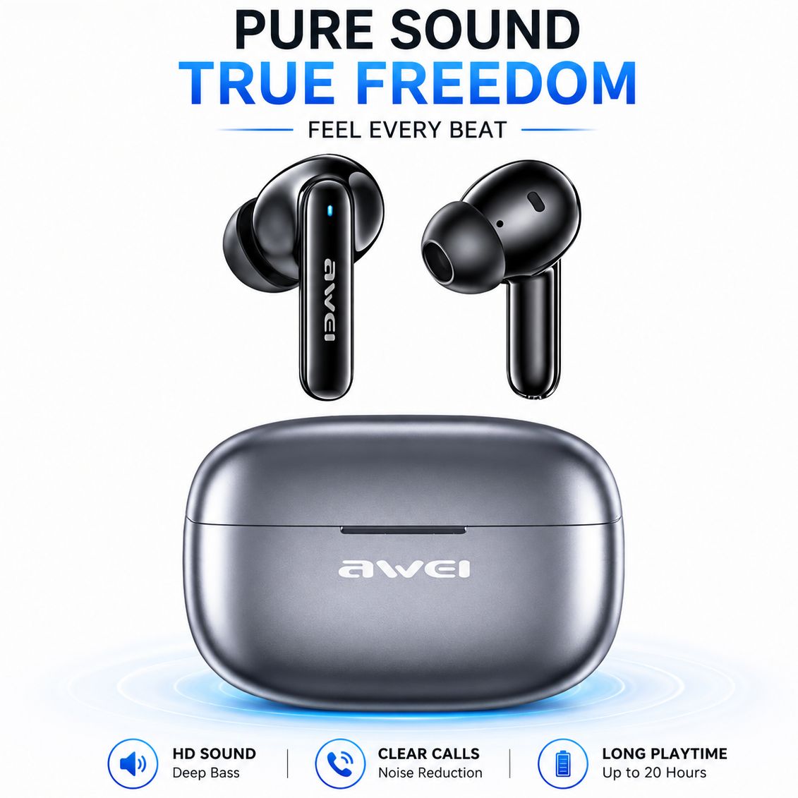 Awei T51 True Wireless Earphones - Image 3
