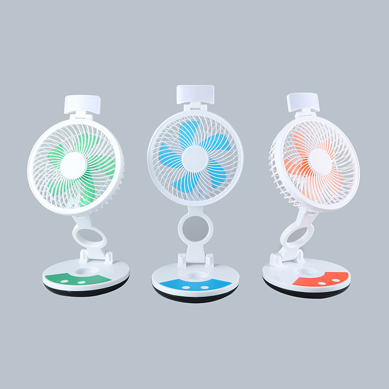 ZT Rechargeable Folding Desktop Fan with an Integrated LED Light - Image 3