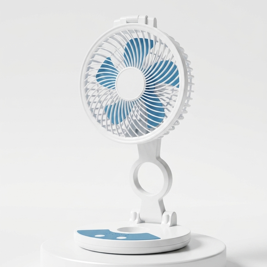ZT Rechargeable Folding Desktop Fan with an Integrated LED Light - Image 2