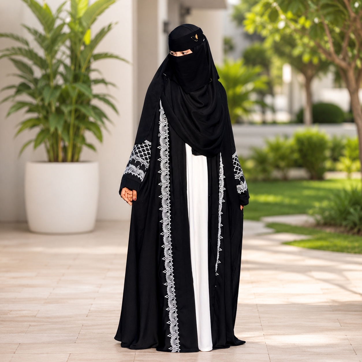 Premium 3-Piece Dubai Fabric Abaya - Image 2