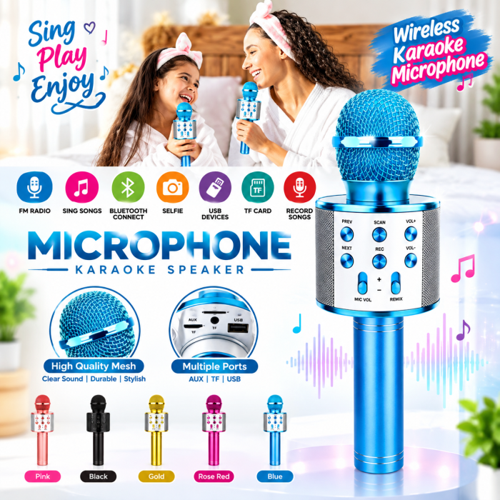 WS-858 Wireless Microphone HIFI Speaker